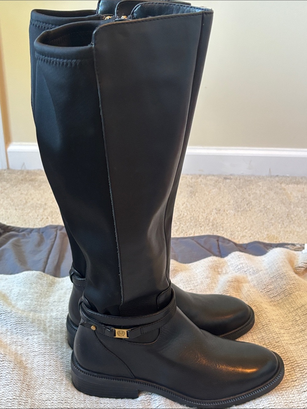 Vince Camuto Black Knee-High Riding Boots